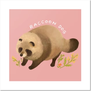 Adorable Fluffy Raccoon Dog Posters and Art